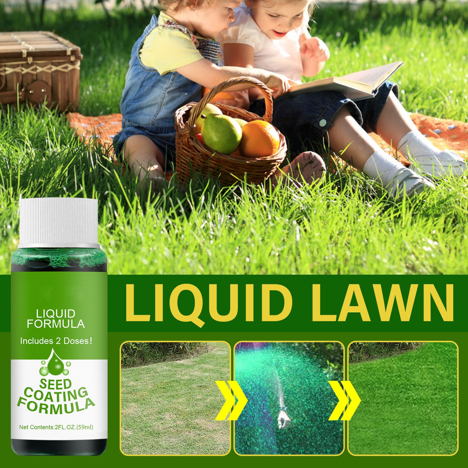 Micozy Green Grass Lawn Spray,Portable Fusion Patching Seed Liquid 59ml