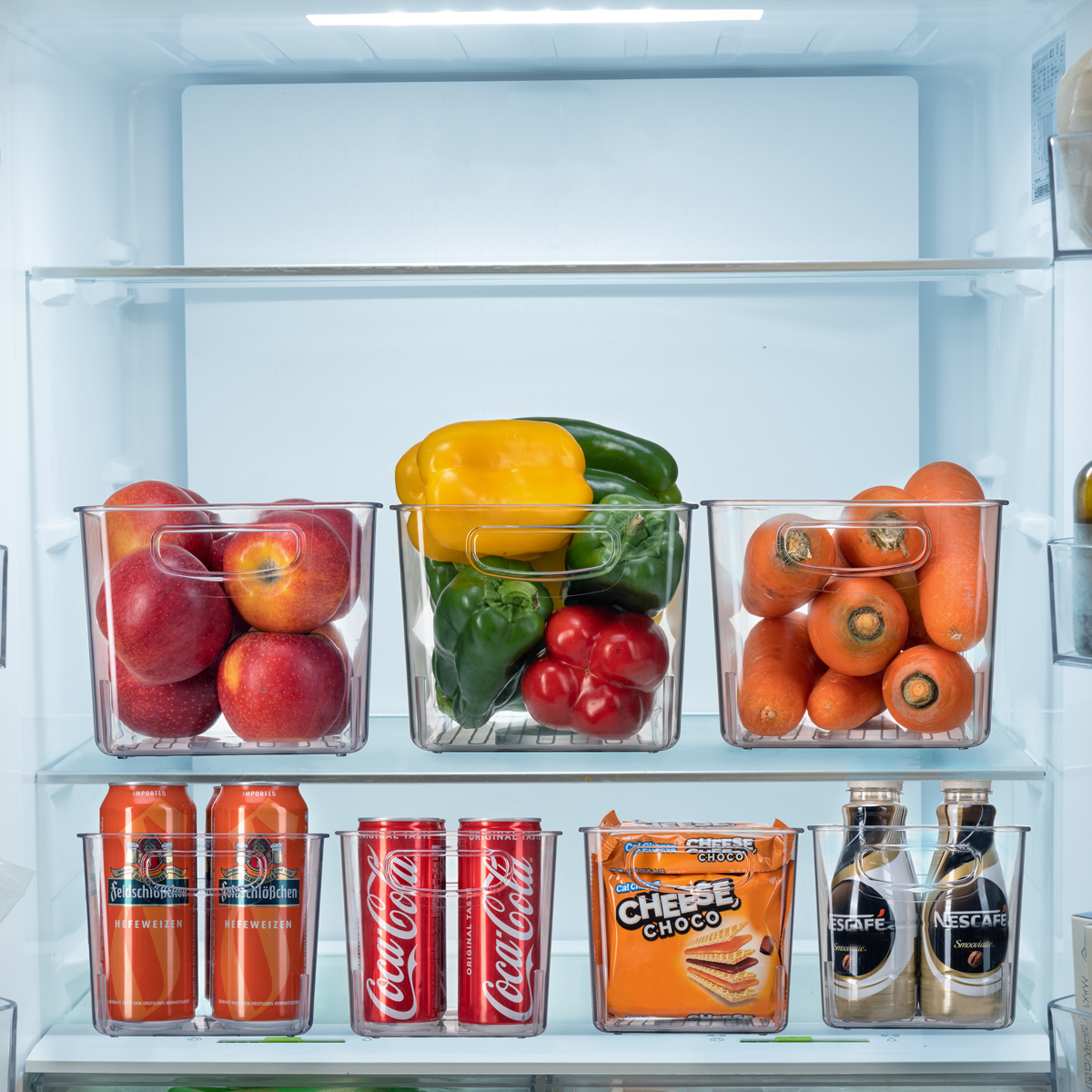 Set Of 8 Clear Pantry Organizer Bins Refrigerator Organizer Bins