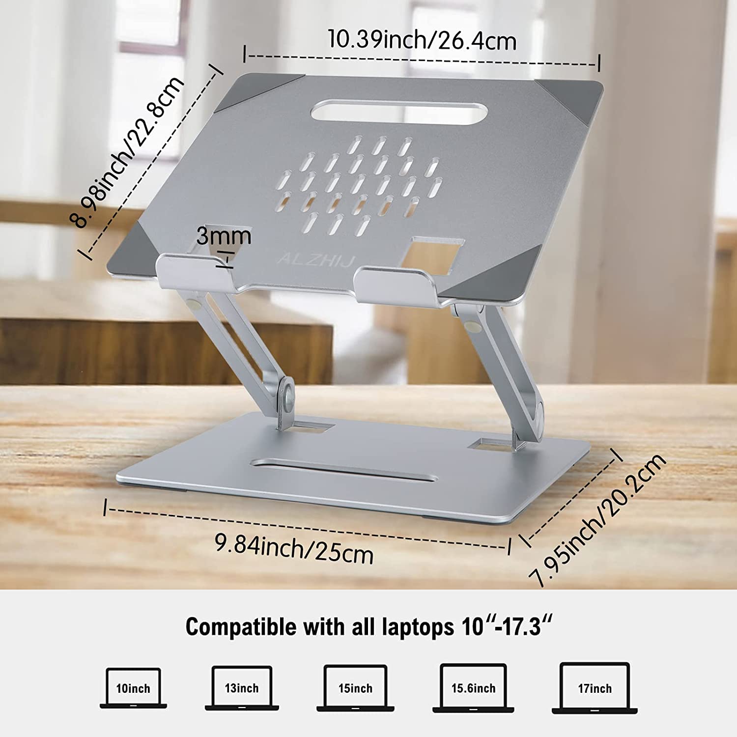 Adjustable Laptop Stand for Desk Ergonomic Aluminum Foldable Computer