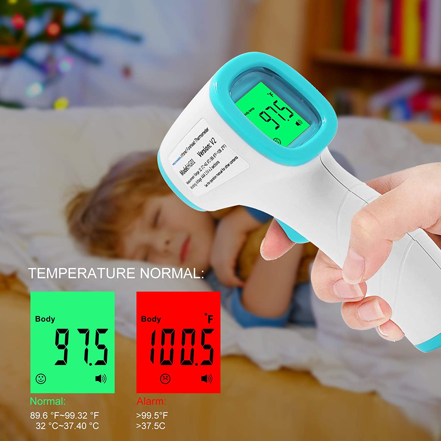 Forehead Thermometer for Adults, MOTORBEL NonContact Digital Infrared Thermometers, Forehead
