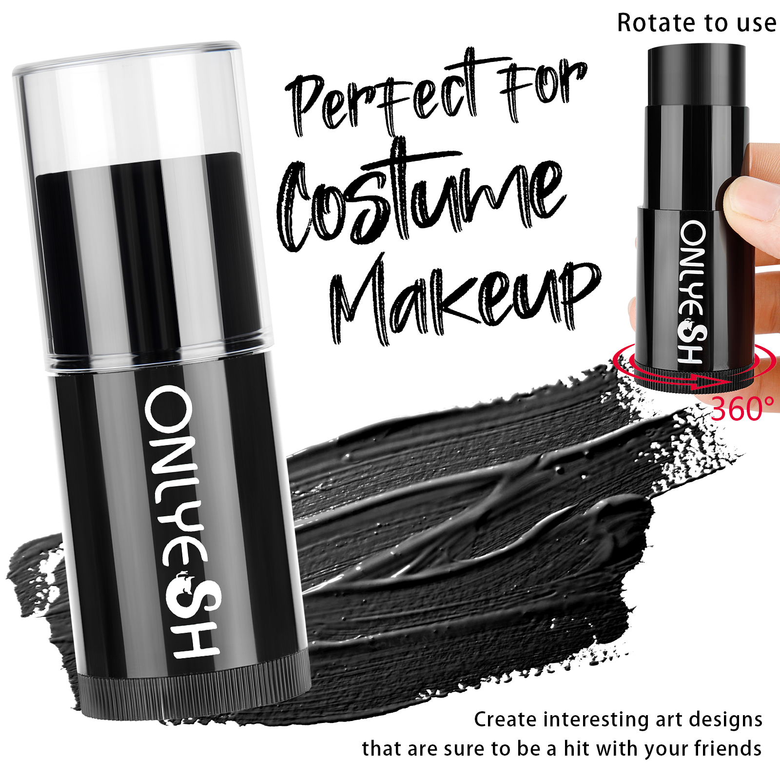 Black Face Paint, Cream Grease Sticks, Black Eye Black Stick