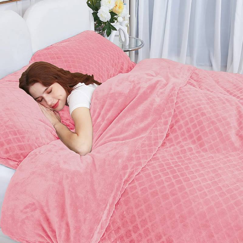 greenoak Velvet Duvet Cover Queen Size,Sage Green Ultra Soft Breathable Flannel Winter Duvet