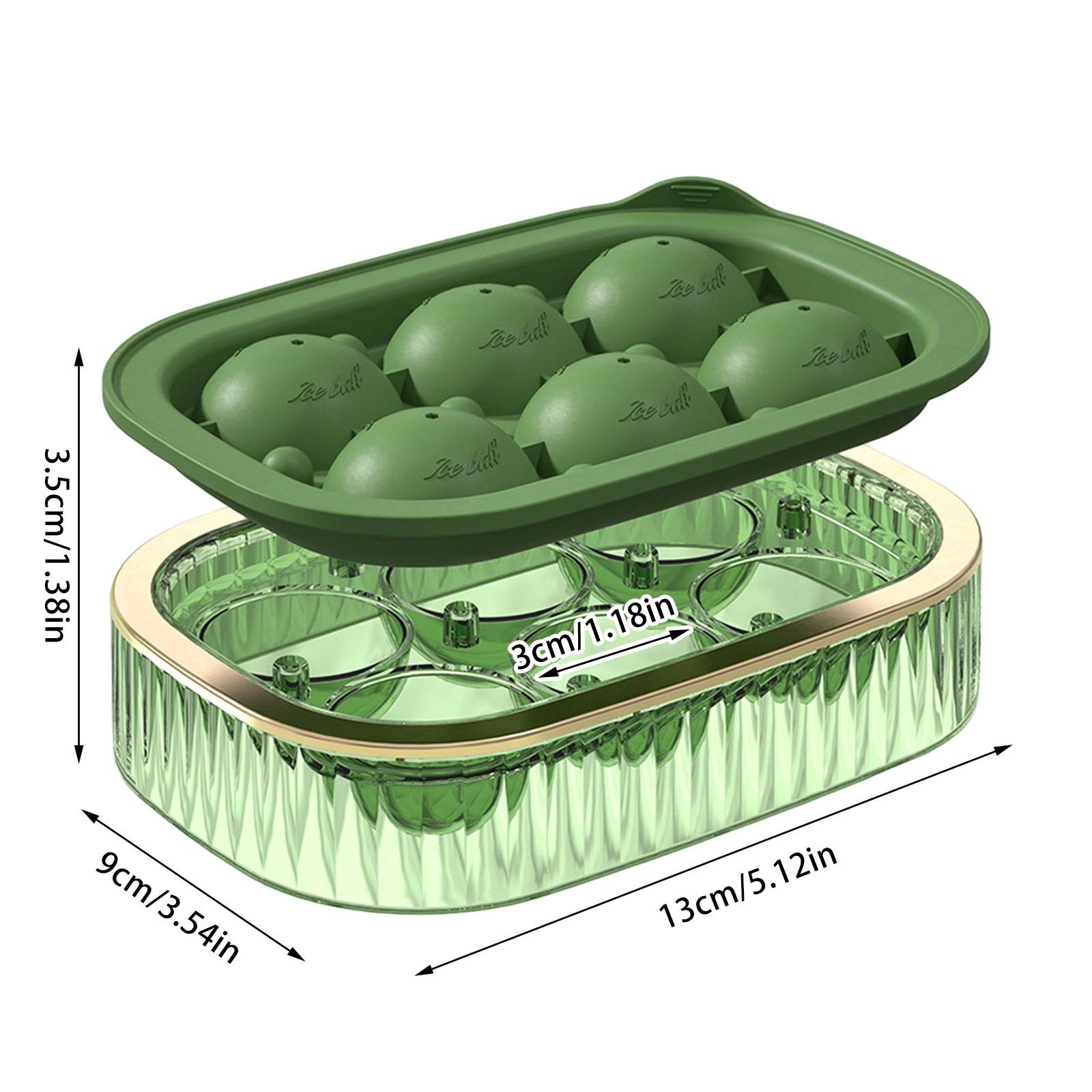 Micozy 2 Pack Round Large Ice Ball Easy Release Box Household Food