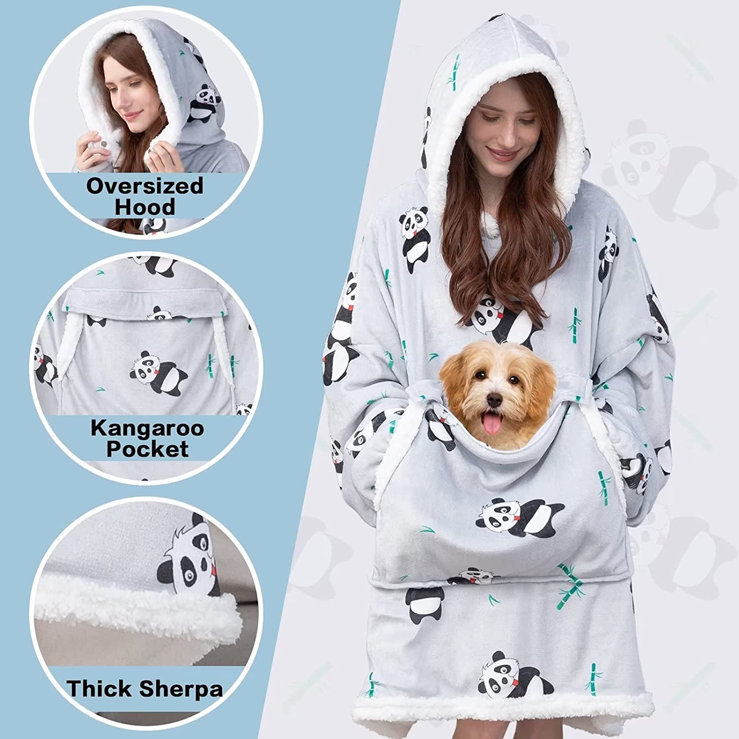 yescool Wearable Blanket Hoodie for Adult, Oversized Hoodies Sweatshirt