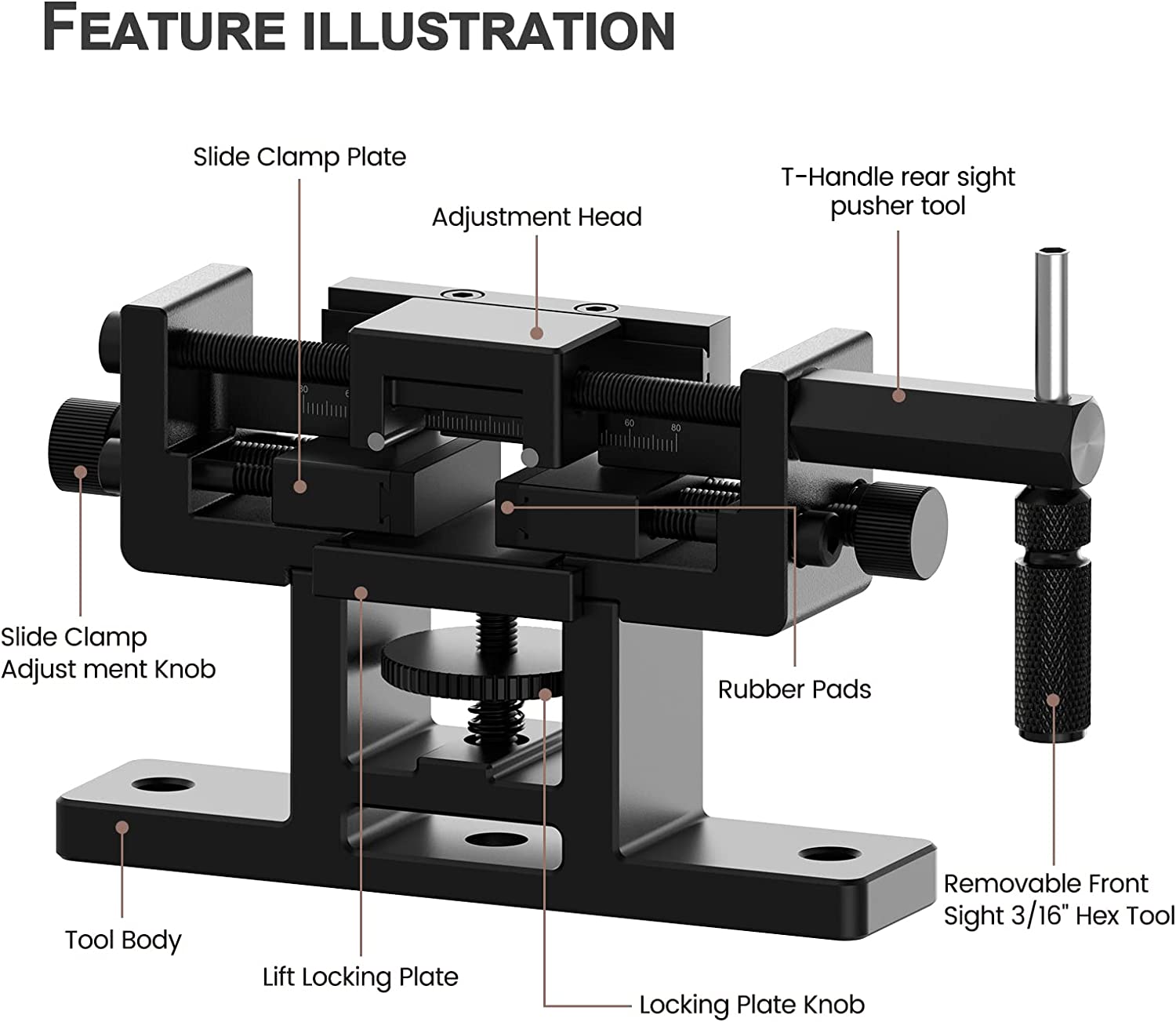 PST35 Iron Sight Pusher Tool Installation & Disassembly Bench Vise for