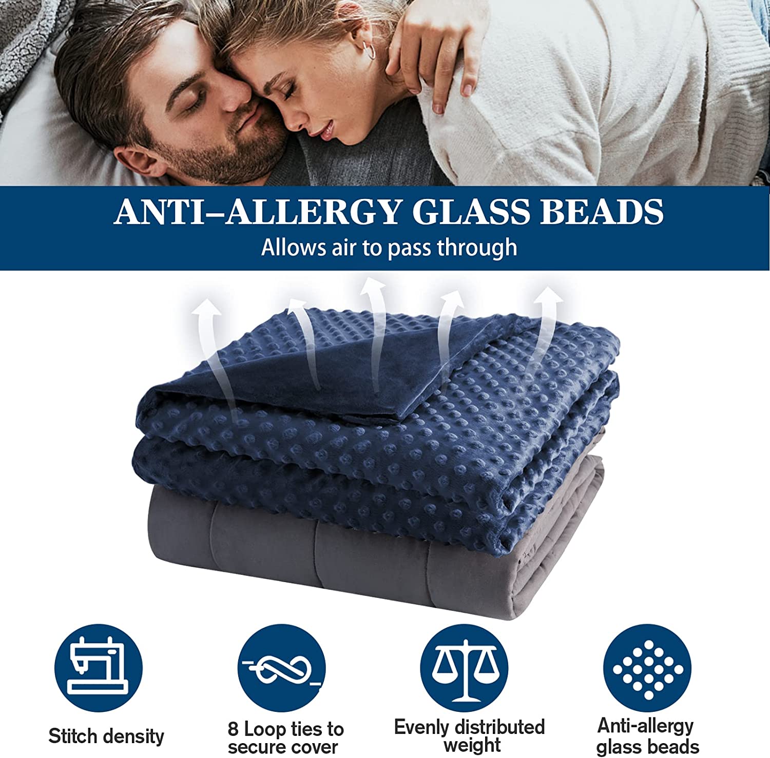 yescool Weighted Blanket with Removable Cover, Weighted Blanket Twin