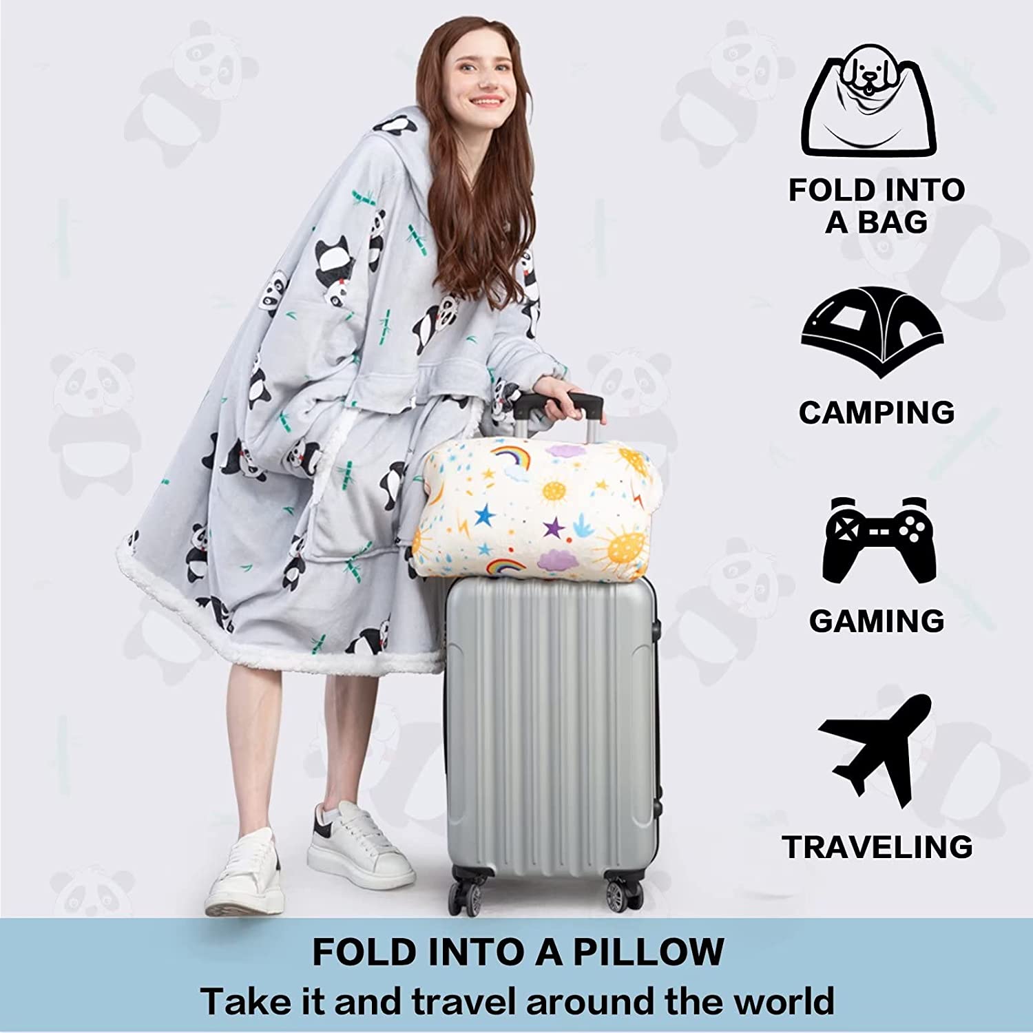 yescool Wearable Blanket Hoodie for Adult, Oversized Hoodies Sweatshirt